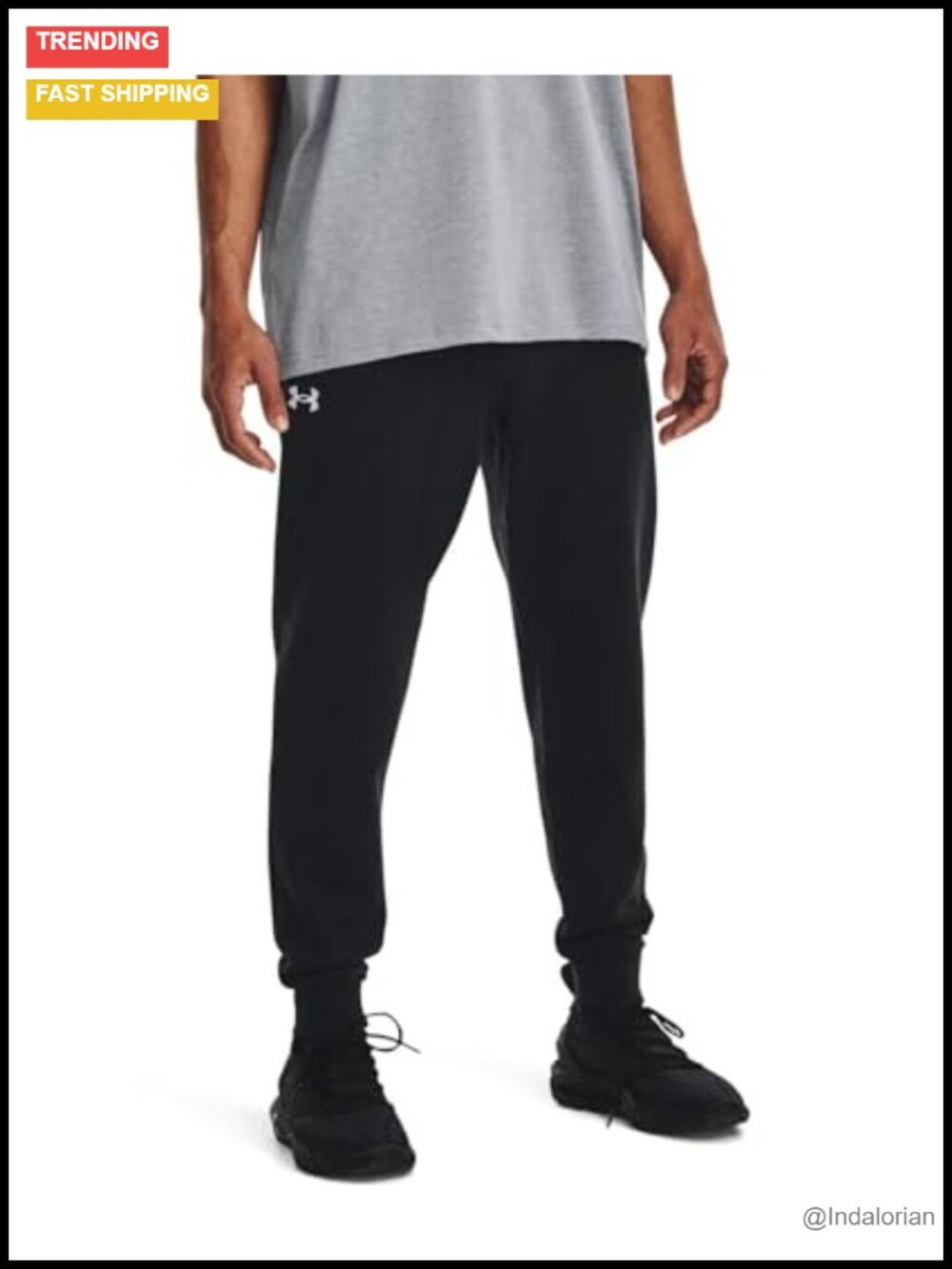 Men's Cotton Blend Fleece Joggers with Pockets, Tapered Leg